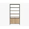 Ambrose Modular Bookcase in Rustic Oak And Black - Large - Front - Ambrose Modular Bookcase in Rustic Oak And Black - Large - Front