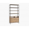 Ambrose Modular Bookcase in Rustic Oak And Black - Large - Angled