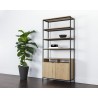 Ambrose Modular Bookcase in Rustic Oak And Black - Large - Lifestyle