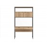 Sunpan Ambrose Modular Wall Desk In Rustic Oak And Black - Front