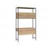 Sunpan Ambrose Modular Wall Desk In Rustic Oak And Black - Angled