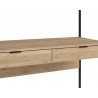 Sunpan Ambrose Modular Wall Desk In Rustic Oak And Black - Drawer Top Angled