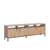 Sunpan Ambrose Modular Media Console in Cabinet in Rustic Oak and Black - Angleed View