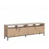 Sunpan Ambrose Modular Media Console in Cabinet in Rustic Oak and Black - Angleed View - Sunpan Ambrose Modular Media Console in Cabinet in Rustic Oak and Black - Angleed View
