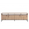 Sunpan Ambrose Modular Media Console in Cabinet in Rustic Oak and Black - Front