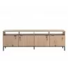 Sunpan Ambrose Modular Media Console in Cabinet in Rustic Oak and Black - Front - Sunpan Ambrose Modular Media Console in Cabinet in Rustic Oak and Black - Front