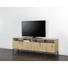Sunpan Ambrose Modular Media Console in Cabinet in Rustic Oak and Black - Angled View - Sunpan Ambrose Modular Media Console in Cabinet in Rustic Oak and Black - Angled View