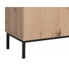 Sunpan Ambrose Modular Media Console in Cabinet in Rustic Oak and Black - Leg Close-up