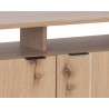 Sunpan Ambrose Modular Media Console in Cabinet in Rustic Oak and Black - Shelf Detail
