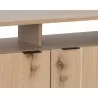 Sunpan Ambrose Modular Media Console in Cabinet in Rustic Oak and Black - Shelf Detail - Sunpan Ambrose Modular Media Console in Cabinet in Rustic Oak and Black - Shelf Detail