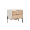 Sunpan Avida Nightstand in Champagne Gold and Cream - Angled