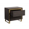 Sunpan Alvaro Nightstand - Angled with Opened Drawer