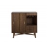 Sunpan Caven Bar Cabinet In Walnut - Angled