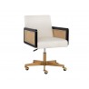 Sunpan Claudette Office Chair in Linoso Ivory - Angled