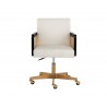 Sunpan Claudette Office Chair in Linoso Ivory - Front