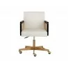 Sunpan Claudette Office Chair in Linoso Ivory - Front - Sunpan Claudette Office Chair in Linoso Ivory - Front