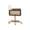 Sunpan Claudette Office Chair in Linoso Ivory - Side