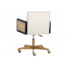 Sunpan Claudette Office Chair in Linoso Ivory - Back Angle