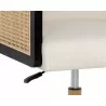 Sunpan Claudette Office Chair in Linoso Ivory - Seat Close-up - Sunpan Claudette Office Chair in Linoso Ivory - Seat Close-up