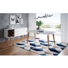 Utopia 62.99" Modern Beveled Rectangular Dining Table with Glass Top in White Gloss and Marble - Lifestyle