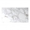 Utopia 62.99" Modern Beveled Rectangular Dining Table with Glass Top in White Gloss and Marble - Tabletop