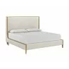 Sunpan Colette Bed In Natural And Effie Linen - Angled - Sunpan Colette Bed In Natural And Effie Linen - Angled