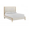  Sunpan Colette Bed In Natural And Effie Linen - Angled