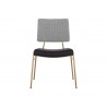 Sunpan Brinley Dining Chair in Gold And Nightfall Black With Chacha Grey - Front