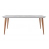 Utopia 70.86" Modern Beveled Rectangular Dining Table with Glass Top - Front