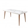 Utopia 70.86" Modern Beveled Rectangular Dining Table with Glass Top - Off White