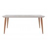 Utopia 70.86" Modern Beveled Rectangular Dining Table with Glass Top - Off White - Front