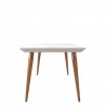 Utopia 70.86" Modern Beveled Rectangular Dining Table with Glass Top - Off White - Side