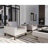Sunpan Davilo Armchair in Light Grey Leather - Lifestyle 1