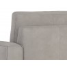 Sunpan Davilo Armchair in Light Grey Leather - Seat Back Close-up