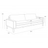 Sunpan Davilo Sofa in Light Grey Leather - Dimensions
