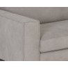 Sunpan Davilo Sofa in Light Grey Leather - Seat Close-up