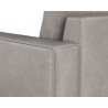 Sunpan Davilo Sofa in Light Grey Leather - Seat Arm Close-up