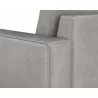 Sunpan Davilo Sofa in Light Grey Leather - Seat Arm Close-up - Sunpan Davilo Sofa in Light Grey Leather - Seat Arm Close-up