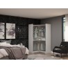 Manhattan Comfort Mulberry Modern Open Corner Closet with 2 Hanging Rods in White
