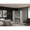 Manhattan Comfort Mulberry Modern Open Corner Closet with 2 Hanging Rods in White - Manhattan Comfort Mulberry Modern Open Corner Closet with 2 Hanging Rods in White