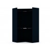 Manhattan Comfort Mulberry Modern Open Corner Closet with 2 Hanging Rods in Tatiana Midnight Blue Open