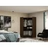 Manhattan Comfort Mulberry Modern Open Corner Closet with 2 Hanging Rods in Brown - Manhattan Comfort Mulberry Modern Open Corner Closet with 2 Hanging Rods in Brown
