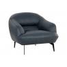 Sunpan Armani Armchair in Midnight Blue Leather - Angled