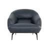 Sunpan Armani Armchair in Midnight Blue Leather - Front
