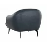 Sunpan Armani Armchair in Midnight Blue Leather - Back Angled - Sunpan Armani Armchair in Midnight Blue Leather - Back Angled
