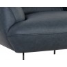 Sunpan Armani Armchair in Midnight Blue Leather - Seat Close-up