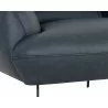 Sunpan Armani Armchair in Midnight Blue Leather - Seat Close-up - Sunpan Armani Armchair in Midnight Blue Leather - Seat Close-up