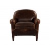Sunpan Bastoni Lounge Chair in Chocolate Leather - Front