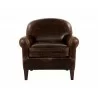 Sunpan Bastoni Lounge Chair in Chocolate Leather - Front - Sunpan Bastoni Lounge Chair in Chocolate Leather - Front