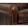 Sunpan Bastoni Lounge Chair in Chocolate Leather - Seat Arm Close-up